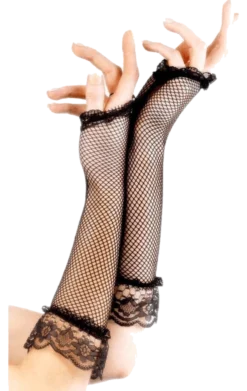 Smiffys Black Lace Fingerless Gloves