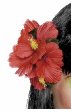 Smiffys Red Flower Hairclip Accessory