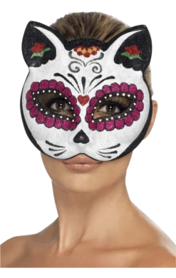 Smiffys Sugar Skull Cat Facepiece Accessory