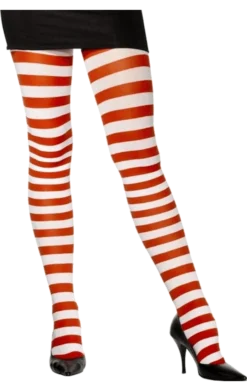Smiffys Red And White Striped Tights