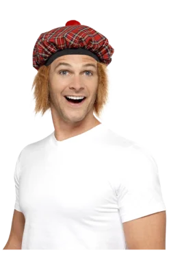 Smiffys Scottish Hat With Hair Accessory