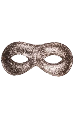 GENERIC Small Silver Glitter Domino Facepiece