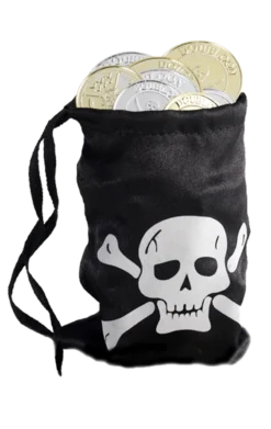 Smiffys Pirate Coin Bag With Coins