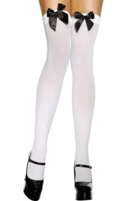 Smiffys White Stockings With Black Bow