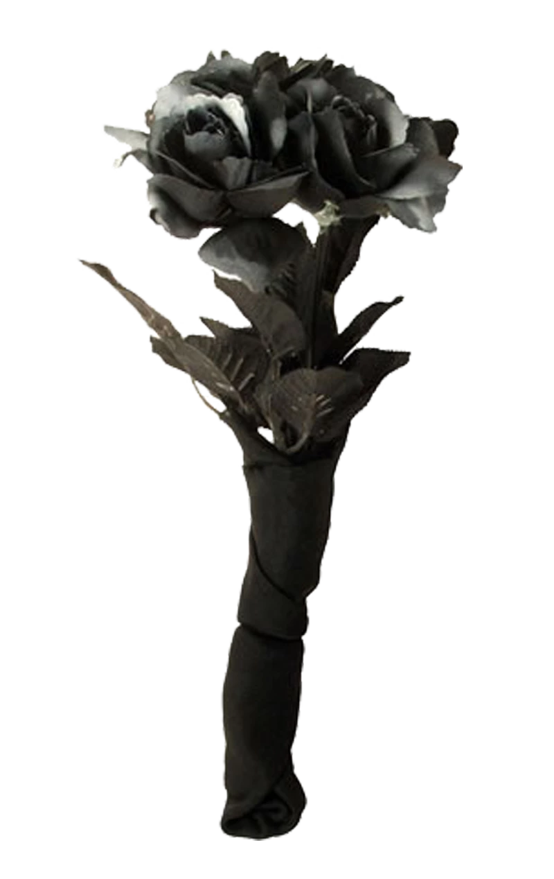 Smiffys Black Corpse Bride Rose Bouquet 1 Smiffys Black Corpse Bride Rose Bouquet