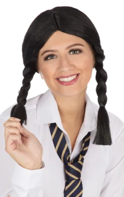 Goth School Girl Plait Wig