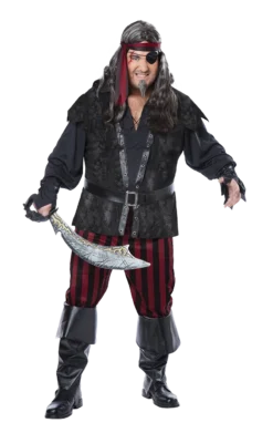 Mens Plus Size Ruthless Rogue Pirate Costume
