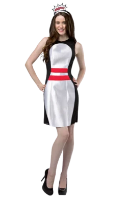 Womens Bowling Pin Dress Costume