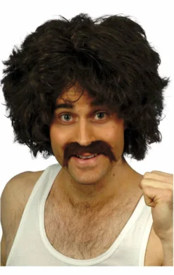 Smiffys 118 Brown Wig & Moustache Set