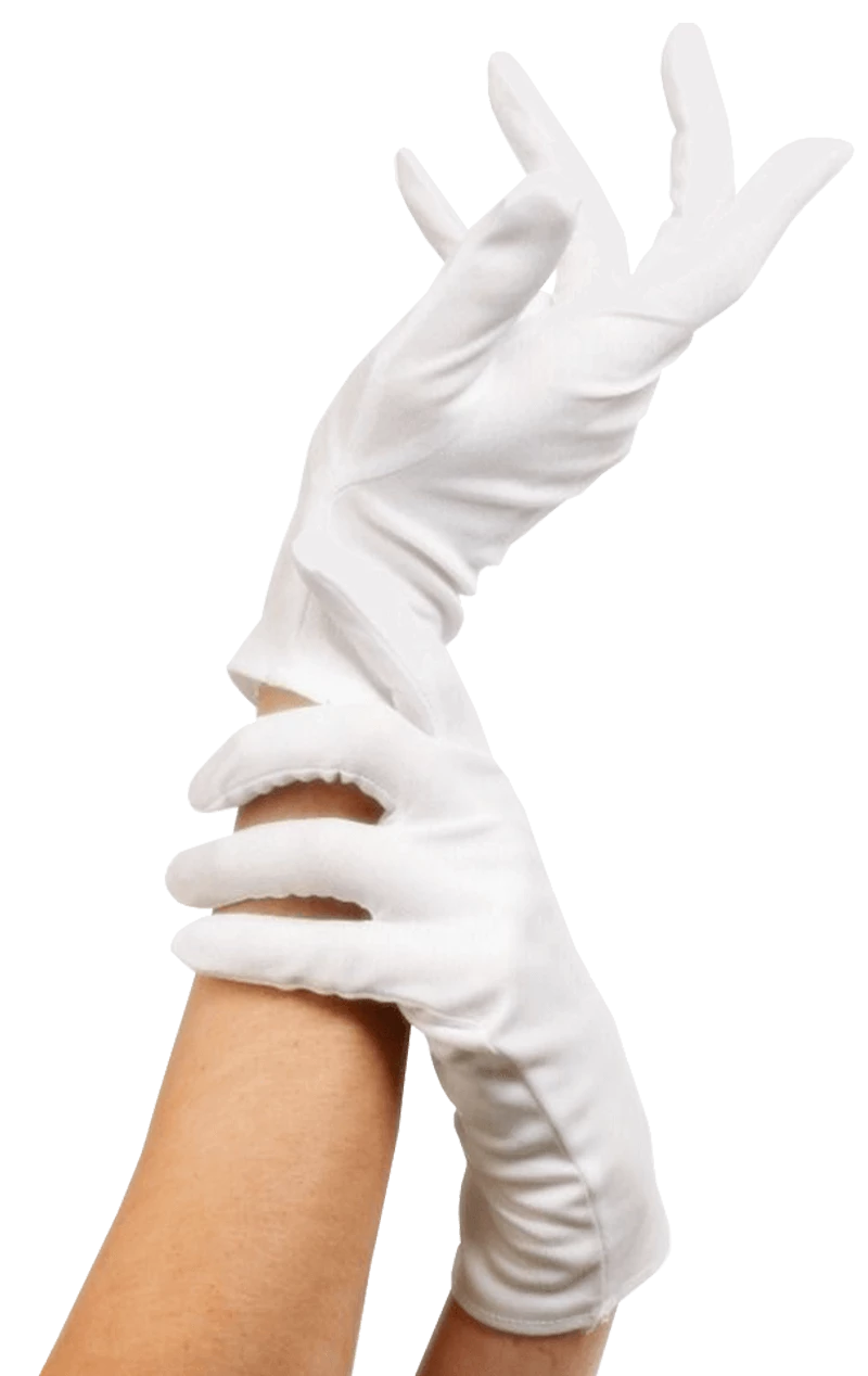 Smiffys Plain Adult White Gloves 1 Smiffys Plain Adult White Gloves