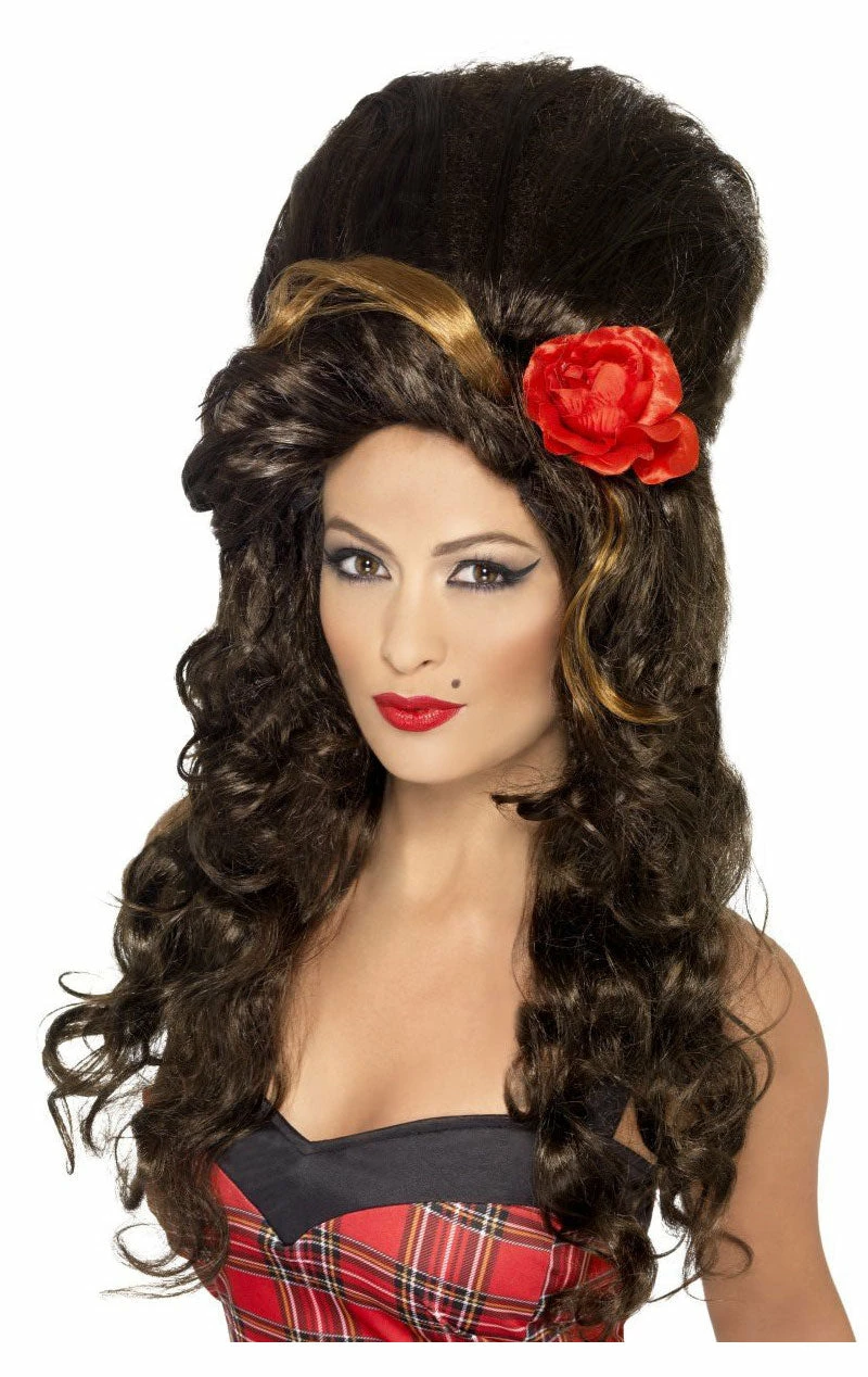 Smiffys Amy Beehive Black Wig 1 Smiffys Amy Beehive Black Wig