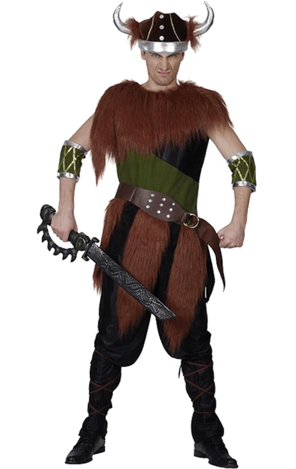 Adult Fur Viking Man Costume 1 Adult Fur Viking Man Costume