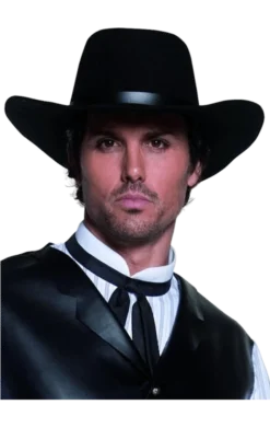 Smiffys Black Gunslinger Cowboy Hat