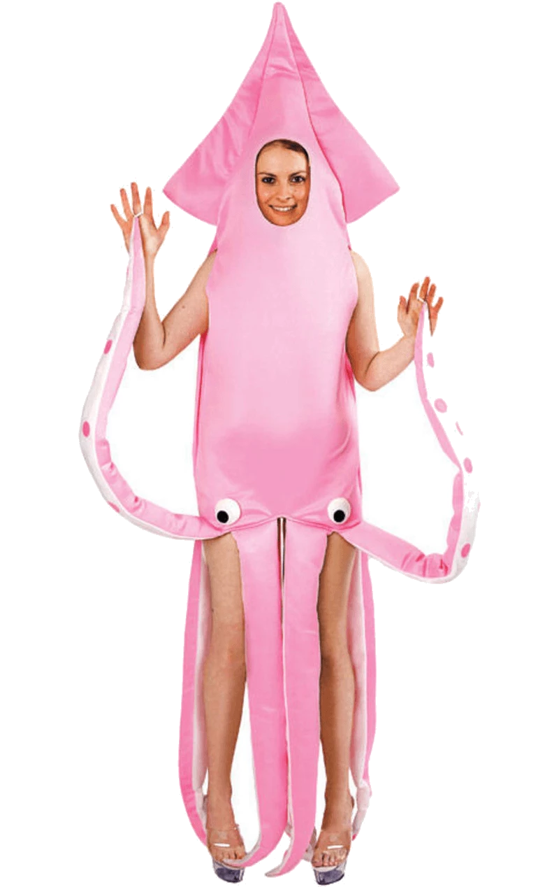 Adult Pink Squid Animal Costume 1 Adult Pink Squid Animal Costume