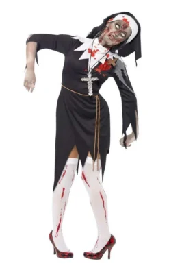 Smiffys Womens Halloween Zombie Nun Costume