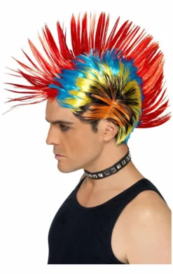 Smiffys 80s Multi-coloured Mohawk Wig