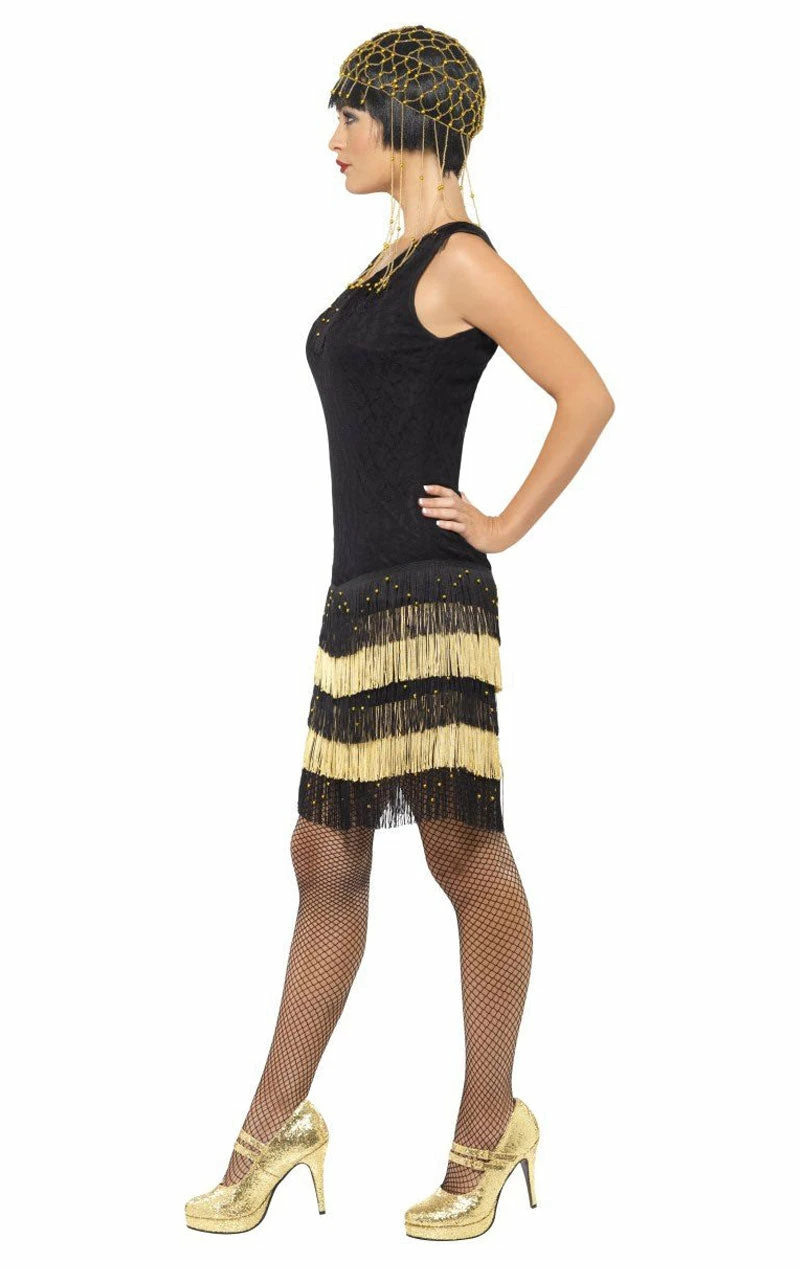 Smiffys Golden Fringe Flapper Dress 2 Smiffys Golden Fringe Flapper Dress - Image 2