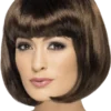 Smiffys Short Brown Bob Wig With Fringe