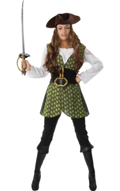 Ladies Green Pirate Costume