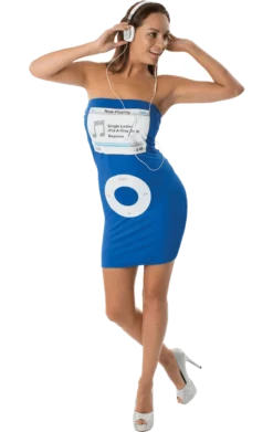 Womens Blue Music Player Costume