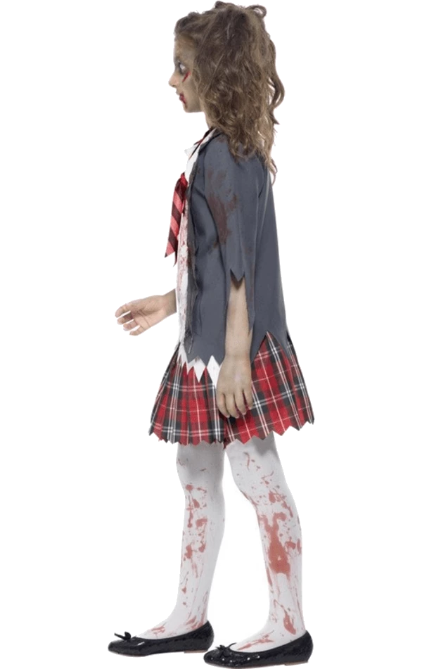 Smiffys Kids Zombie School Girl Costume 2 Smiffys Kids Zombie School Girl Costume - Image 2
