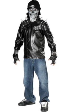 Kids Death Skull Biker Costume