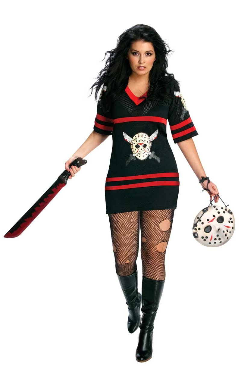 Womens Plus Size Miss Jason Vorhees Costume 1 Womens Plus Size Miss Jason Vorhees Costume