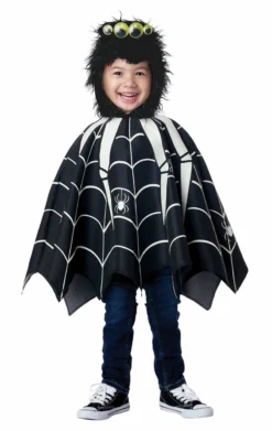 GENERIC Kids Glow-in-the-dark Spider Poncho Costume