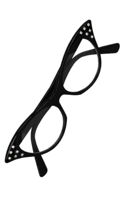 50s Black Rhinestone Glasses