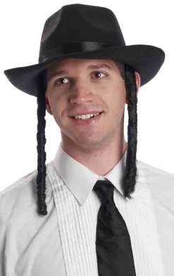 Forum Novelties Rabbi Hat With Payes Accessory