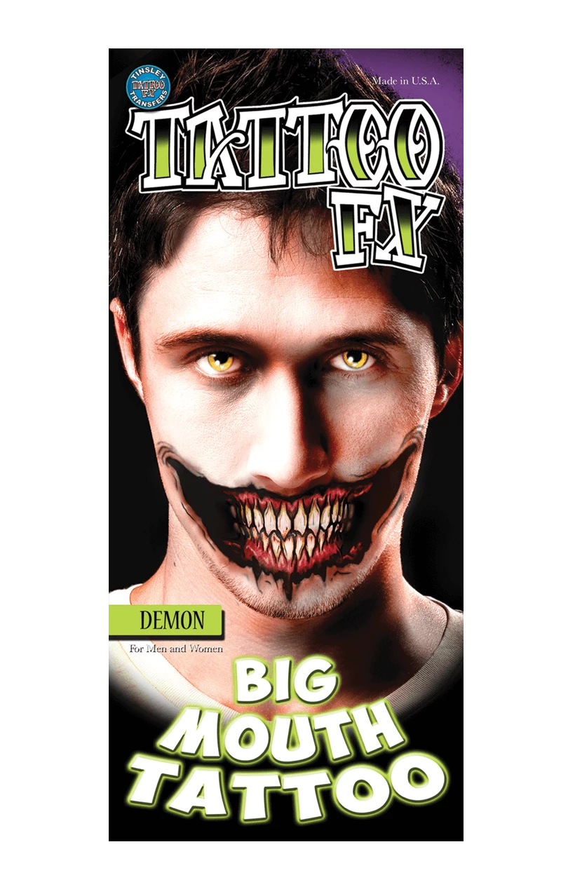 Demon Mouth Tattoo Accessory 1 Demon Mouth Tattoo Accessory