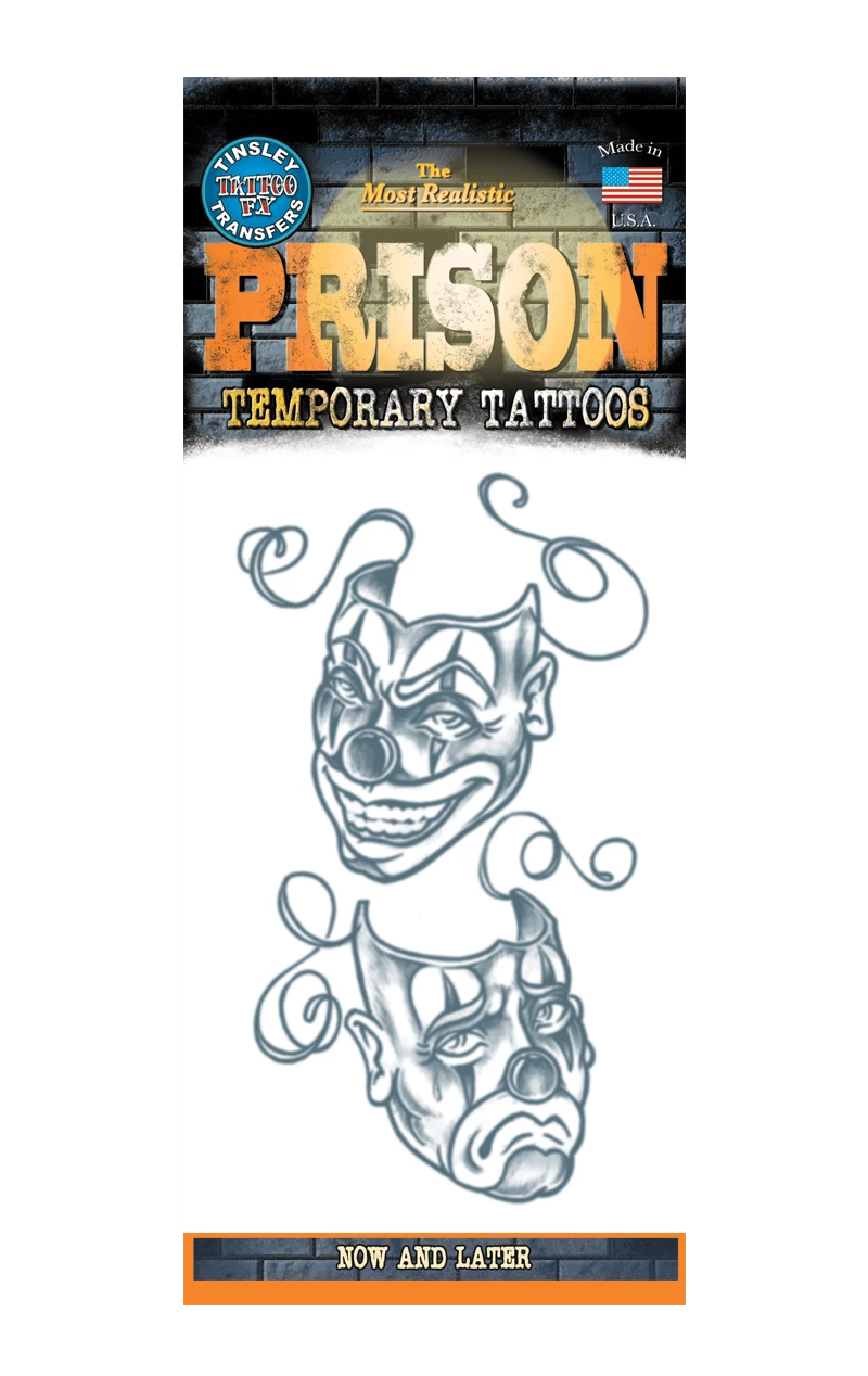 Facepieces Prison Tattoo Accessory 1 Facepieces Prison Tattoo Accessory