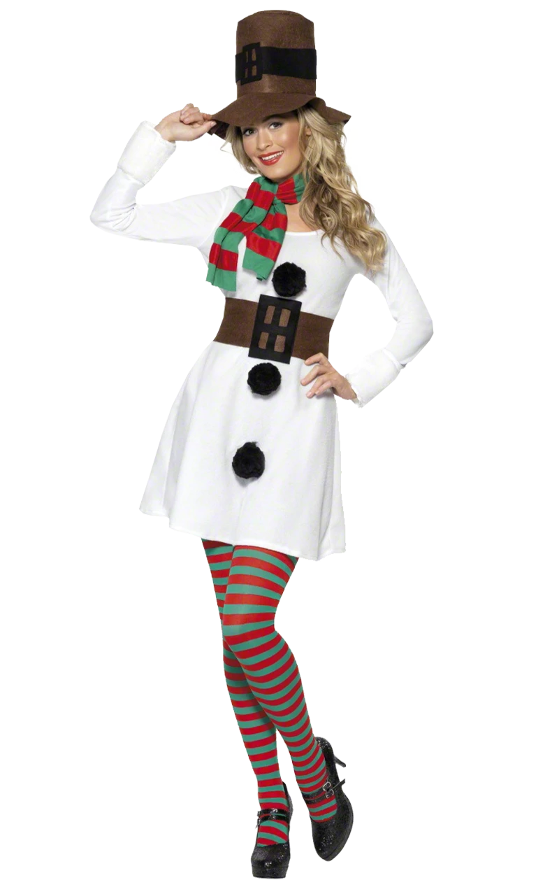 Smiffys Womens Miss Snowman Costume 1 Smiffys Womens Miss Snowman Costume