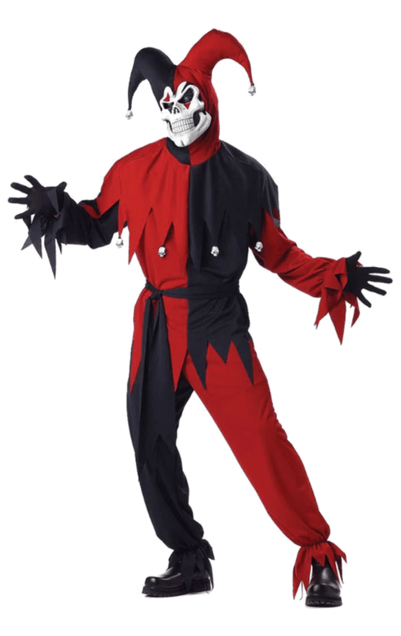 Mens Showtime Evil Halloween Jester Costume 1 Mens Showtime Evil Halloween Jester Costume