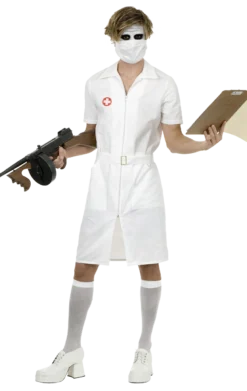 Mens Twisted Nurse Joker Costume