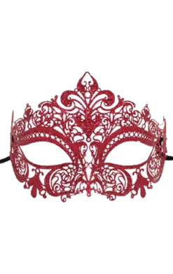 GENERIC Red Metal Masquerade Facepiece Accessory