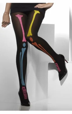 Smiffys Adult Neon Skeleton Tights