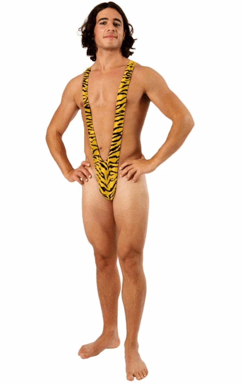 Adult Tiger Print Borat Mankini 1 Adult Tiger Print Borat Mankini