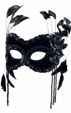 Black Velvet Masquerade Facepiece