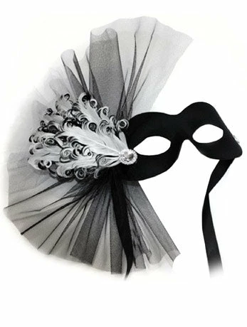 GENERIC Black & White Masquerade Facepiece 1 GENERIC Black & White Masquerade Facepiece