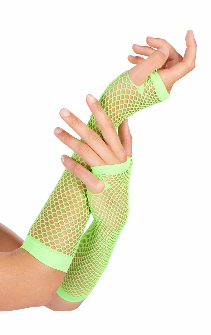 GENERIC Neon Green Fishnet Gloves 1 GENERIC Neon Green Fishnet Gloves