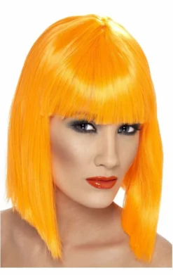 Smiffys Bright Orange Glam Bob Wig