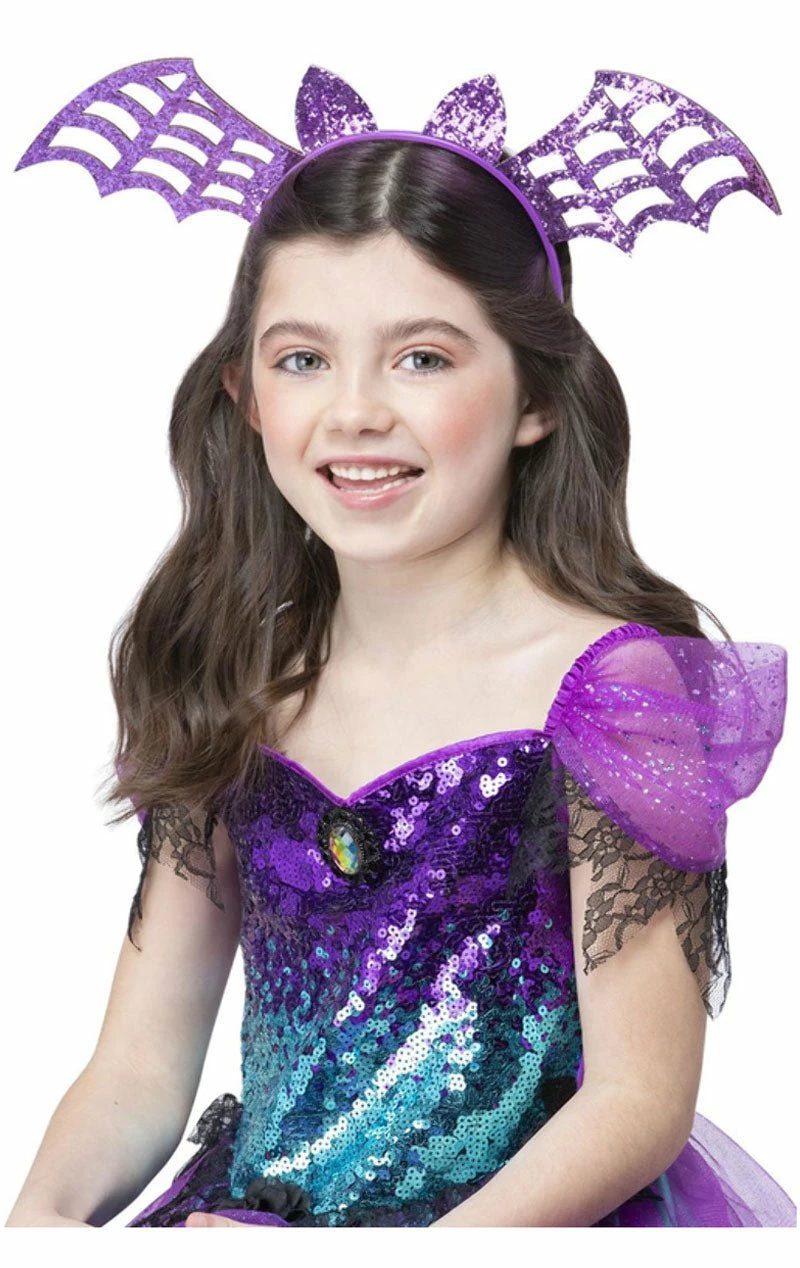 GENERIC Purple Glitter Bat Headband 1 GENERIC Purple Glitter Bat Headband