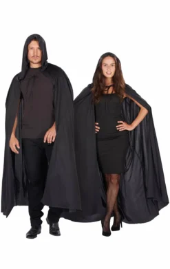 GENERIC Unisex Black Hooded Cape